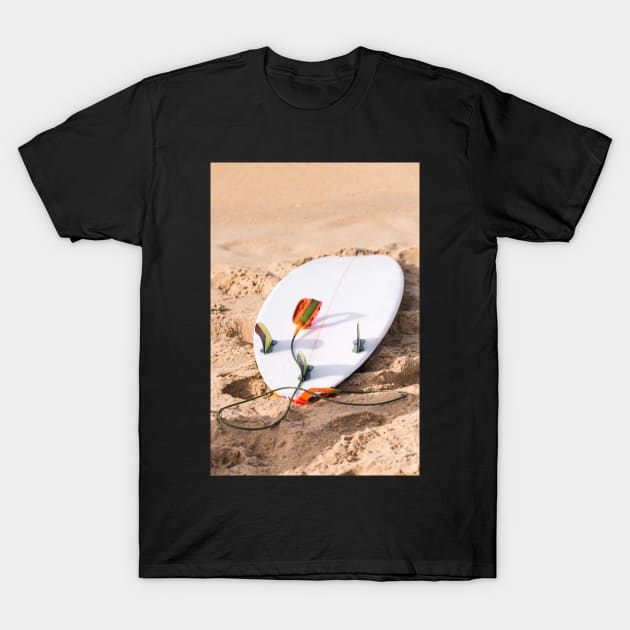 Surfboard on beach T-Shirt by homydesign